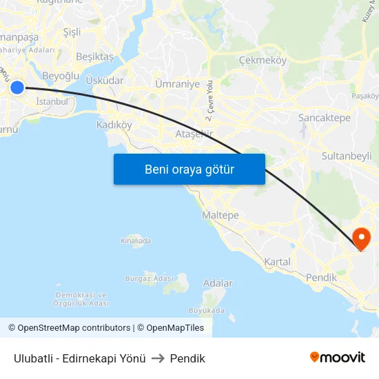 Ulubatli - Edirnekapi Yönü to Pendik map