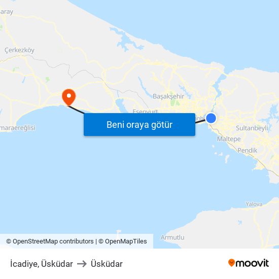 İcadiye, Üsküdar to Üsküdar map