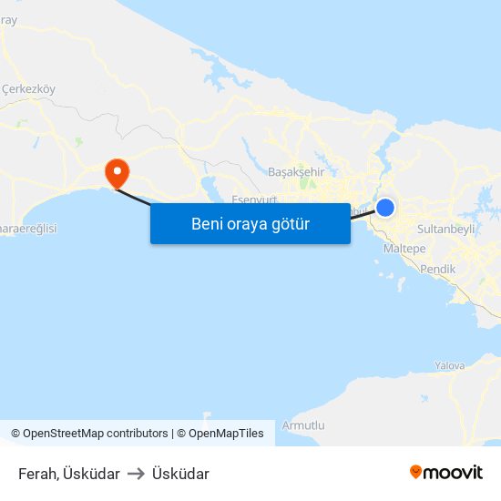 Ferah, Üsküdar to Üsküdar map