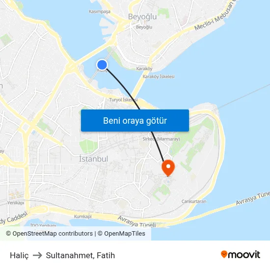 Haliç to Sultanahmet, Fatih map