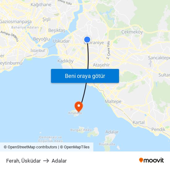 Ferah, Üsküdar to Adalar map