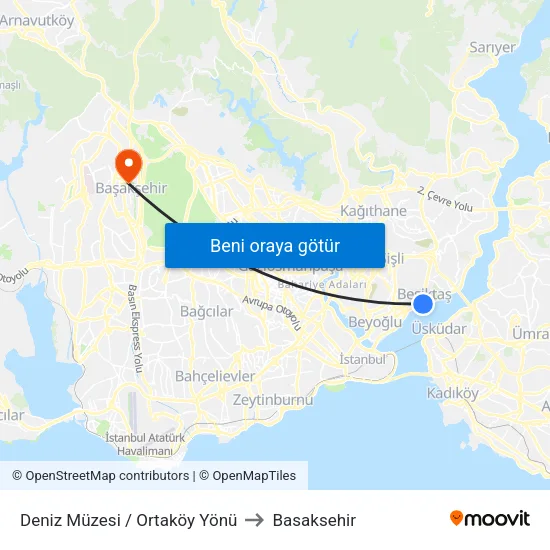 Deniz Müzesi / Ortaköy Yönü to Basaksehir map
