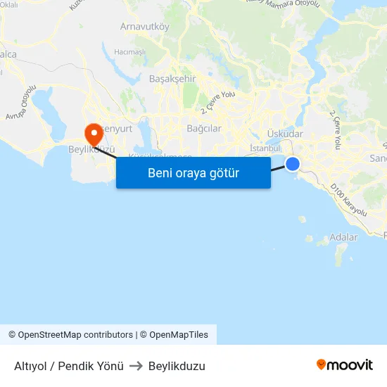 Altıyol / Pendik Yönü to Beylikduzu map