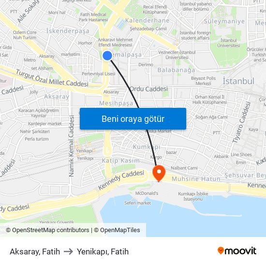 Aksaray, Fatih to Yenikapı, Fatih map