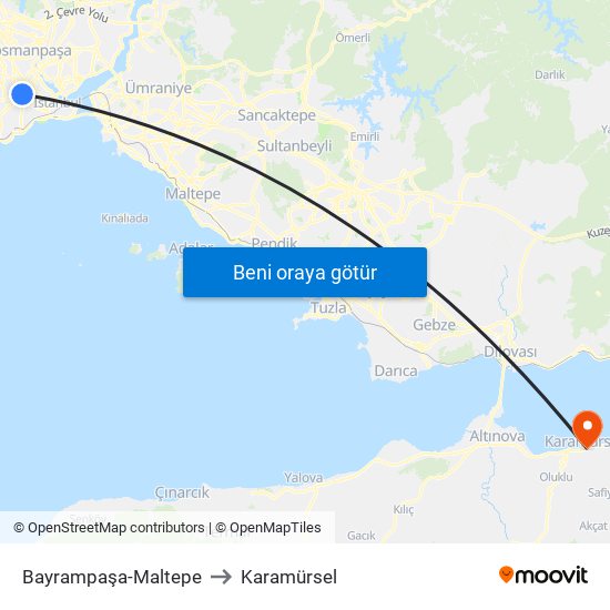 Bayrampaşa-Maltepe to Karamürsel map