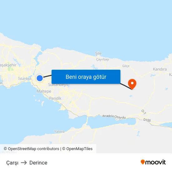 Çarşı to Derince map