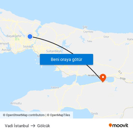 Vadi İstanbul to Gölcük map
