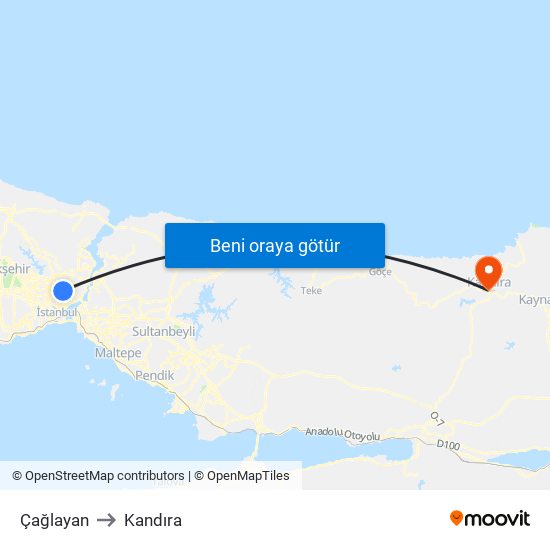 Çağlayan to Kandıra map