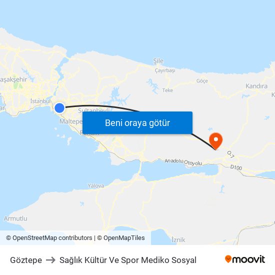 Göztepe to Sağlık Kültür Ve Spor Mediko Sosyal map