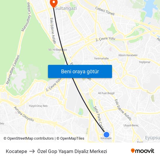 Kocatepe to Özel Gop Yaşam Diyaliz Merkezi map