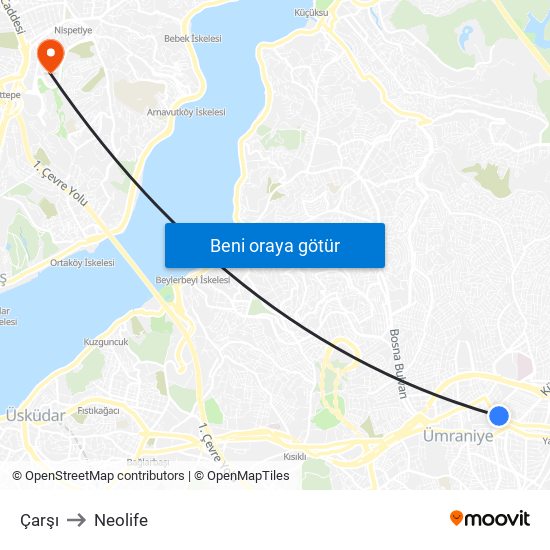 Çarşı to Neolife map