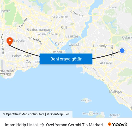 İmam Hatip Lisesi to Özel Yaman Cerrahi Tıp Merkezi map