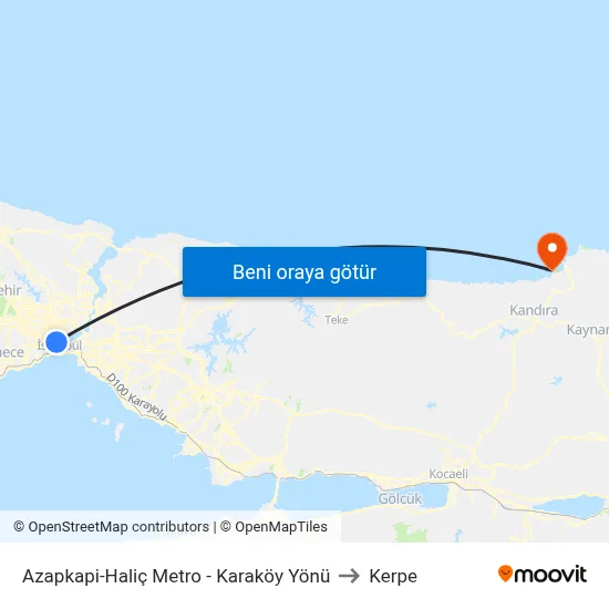 Azapkapi-Haliç Metro - Karaköy Yönü to Kerpe map