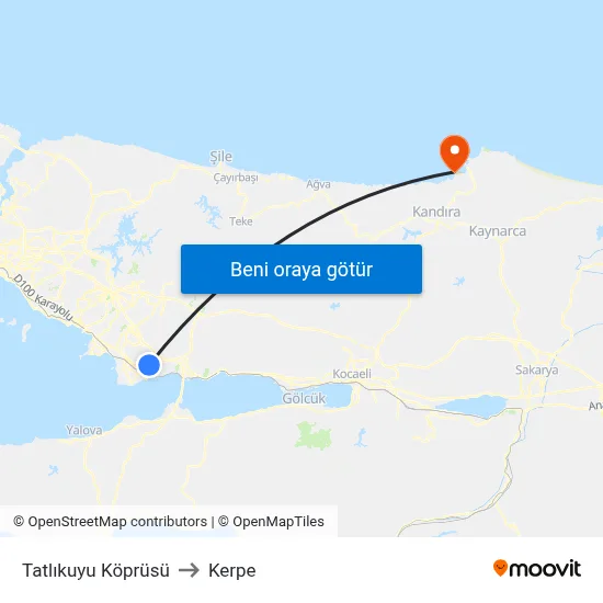 Tatlıkuyu Köprüsü to Kerpe map