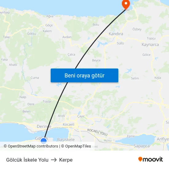Gölcük İskele Yolu to Kerpe map
