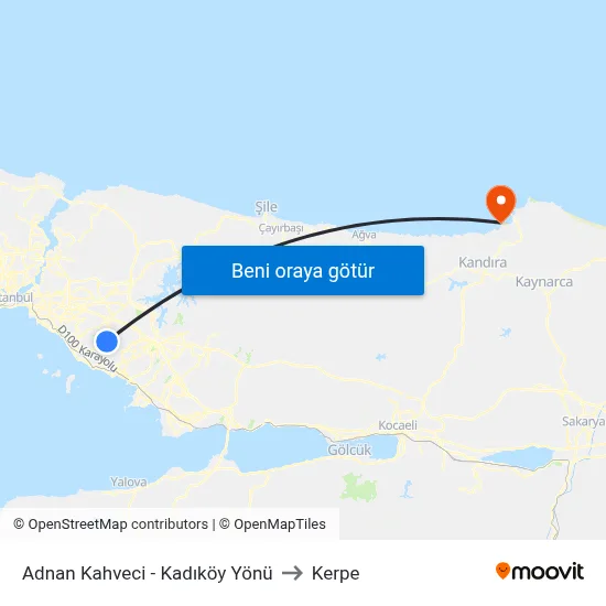 Adnan Kahveci - Kadıköy Yönü to Kerpe map