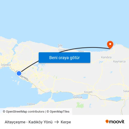 Altayçeşme - Kadıköy Yönü to Kerpe map