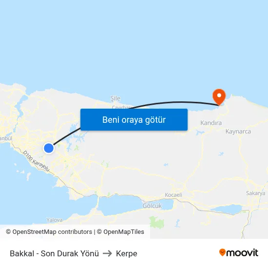 Bakkal - Son Durak Yönü to Kerpe map