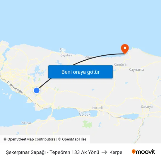 Şekerpınar Sapağı - Tepeören 133 Ak Yönü to Kerpe map