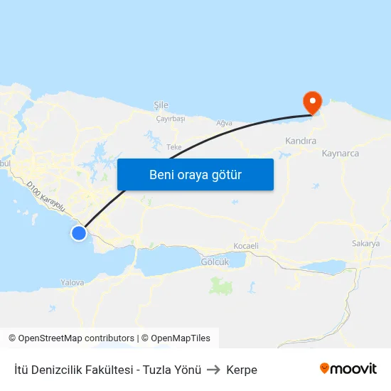 İtü Denizcilik Fakültesi - Tuzla Yönü to Kerpe map