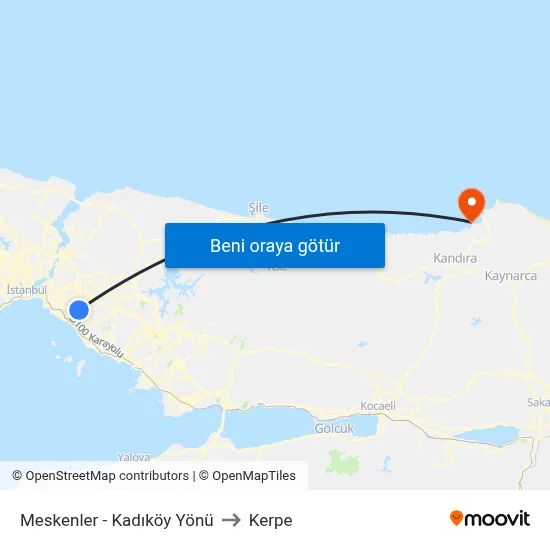 Meskenler - Kadıköy Yönü to Kerpe map
