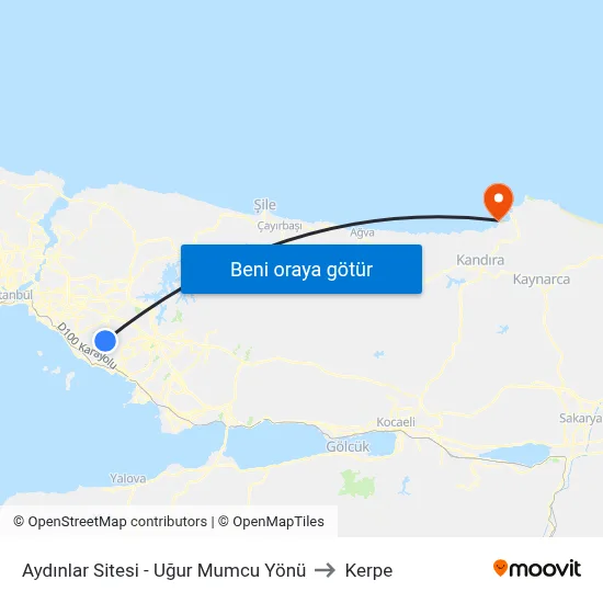 Aydınlar Sitesi - Uğur Mumcu Yönü to Kerpe map