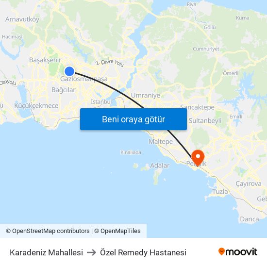 Karadeniz Mahallesi to Özel Remedy Hastanesi map