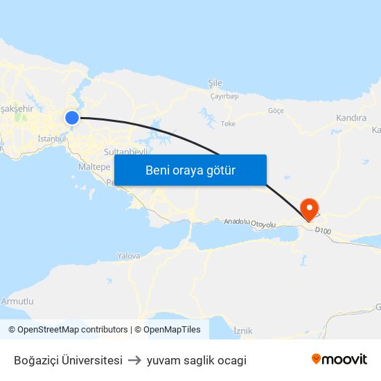 Boğaziçi Üniversitesi to yuvam saglik ocagi map