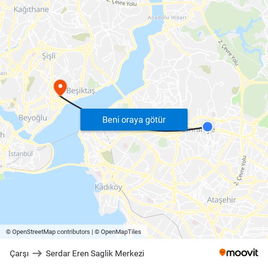 Çarşı to Serdar Eren Saglik Merkezi map