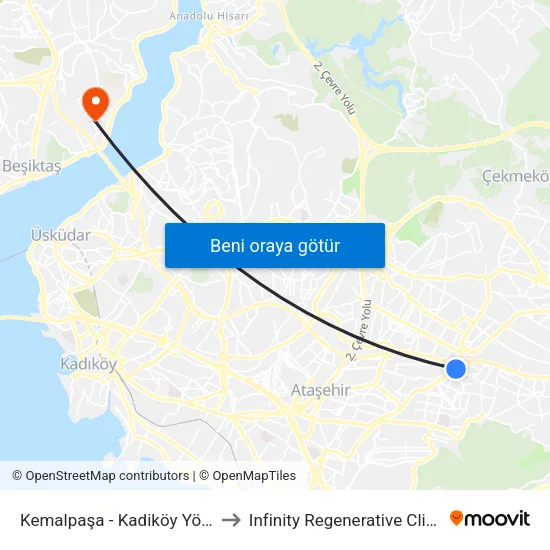 Kemalpaşa - Kadiköy Yönü to Infinity Regenerative Clinic map