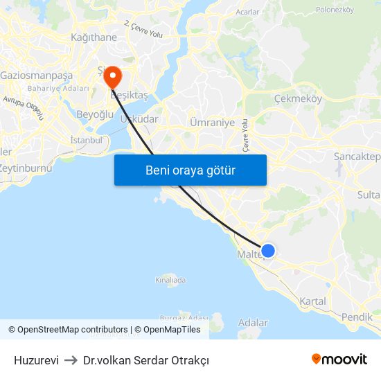 Huzurevi to Dr.volkan Serdar Otrakçı map