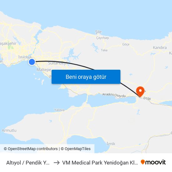 Altıyol / Pendik Yönü to VM Medical Park Yenidoğan Kliniği map
