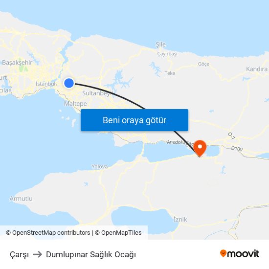 Çarşı to Dumlupınar Sağlık Ocağı map