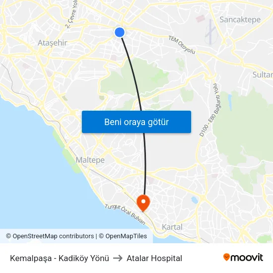 Kemalpaşa - Kadiköy Yönü to Atalar Hospital map