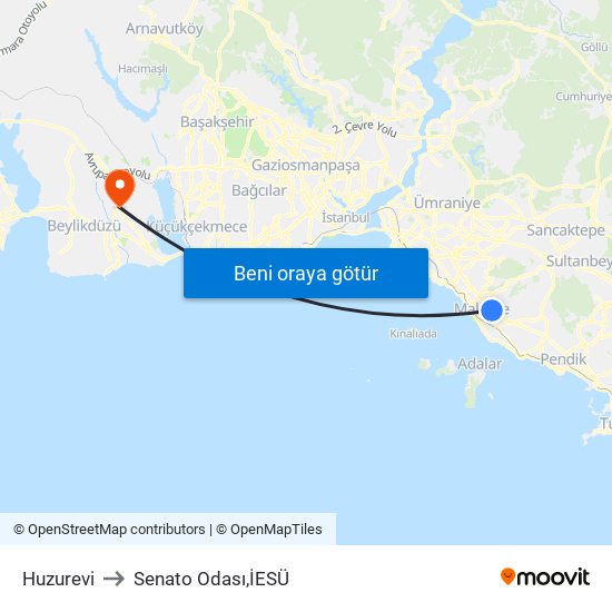 Huzurevi to Senato Odası,İESÜ map