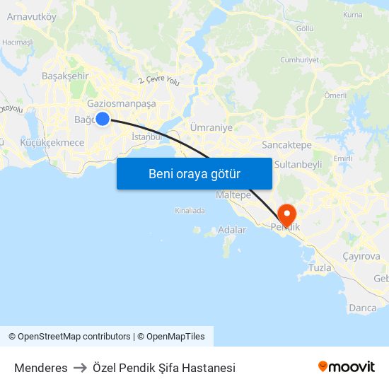 Menderes to Özel Pendik Şifa Hastanesi map
