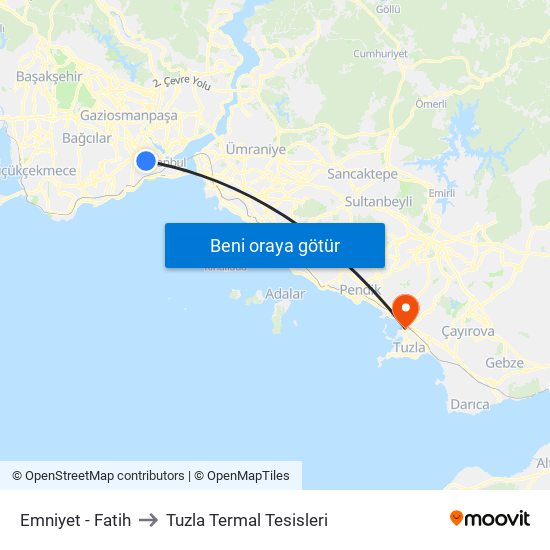 Emniyet - Fatih to Tuzla Termal Tesisleri map