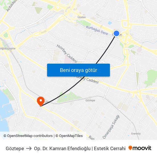 Göztepe to Op. Dr. Kamran Efendioğlu | Estetik Cerrahi map