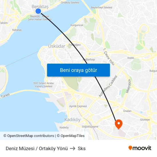 Deniz Müzesi / Ortaköy Yönü to Sks map