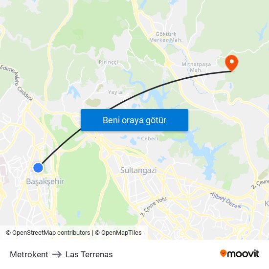 Metrokent to Las Terrenas map