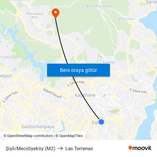 Şişli/Mecidiyeköy (M2) to Las Terrenas map