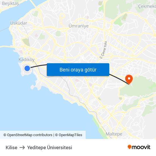 Kilise to Yeditepe Üniversitesi map