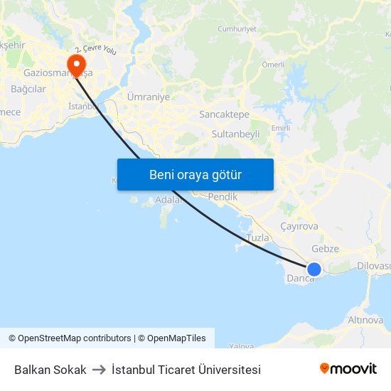 Balkan Sokak to İstanbul Ticaret Üniversitesi map