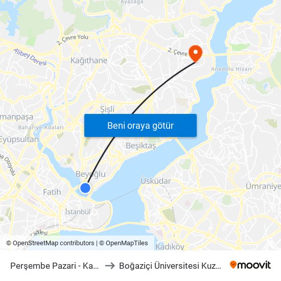 Perşembe Pazari - Karaköy Yönü to Boğaziçi Üniversitesi Kuzey Yerleşkesi map