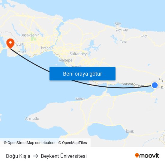 Doğu Kışla to Beykent Üniversitesi map