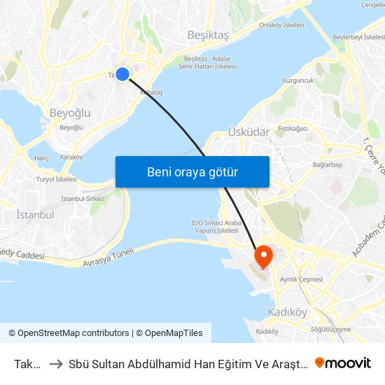 Taksim to Sbü Sultan Abdülhamid Han Eğitim Ve Araştırma Hastanesi map