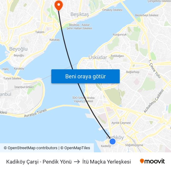 Kadiköy Çarşi - Pendik Yönü to İtü Maçka Yerleşkesi map