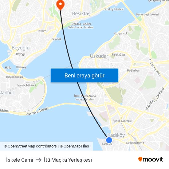İskele Cami to İtü Maçka Yerleşkesi map