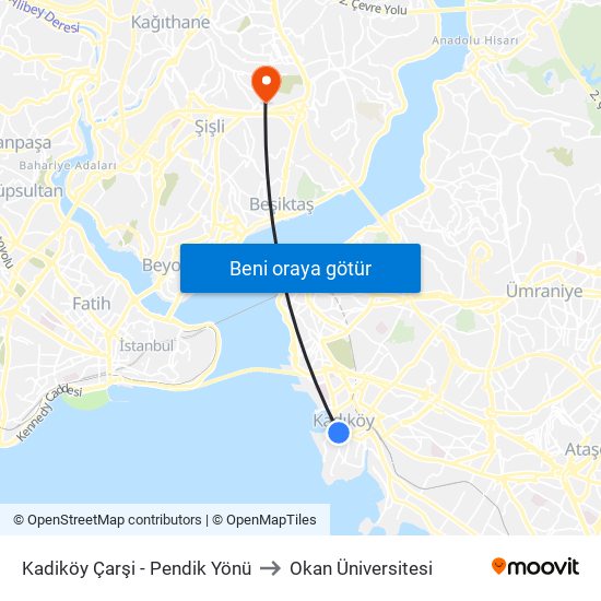 Kadiköy Çarşi - Pendik Yönü to Okan Üniversitesi map