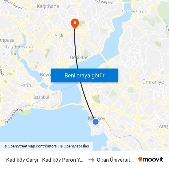 Kadiköy Çarşi - Kadiköy Peron Yönü to Okan Üniversitesi map